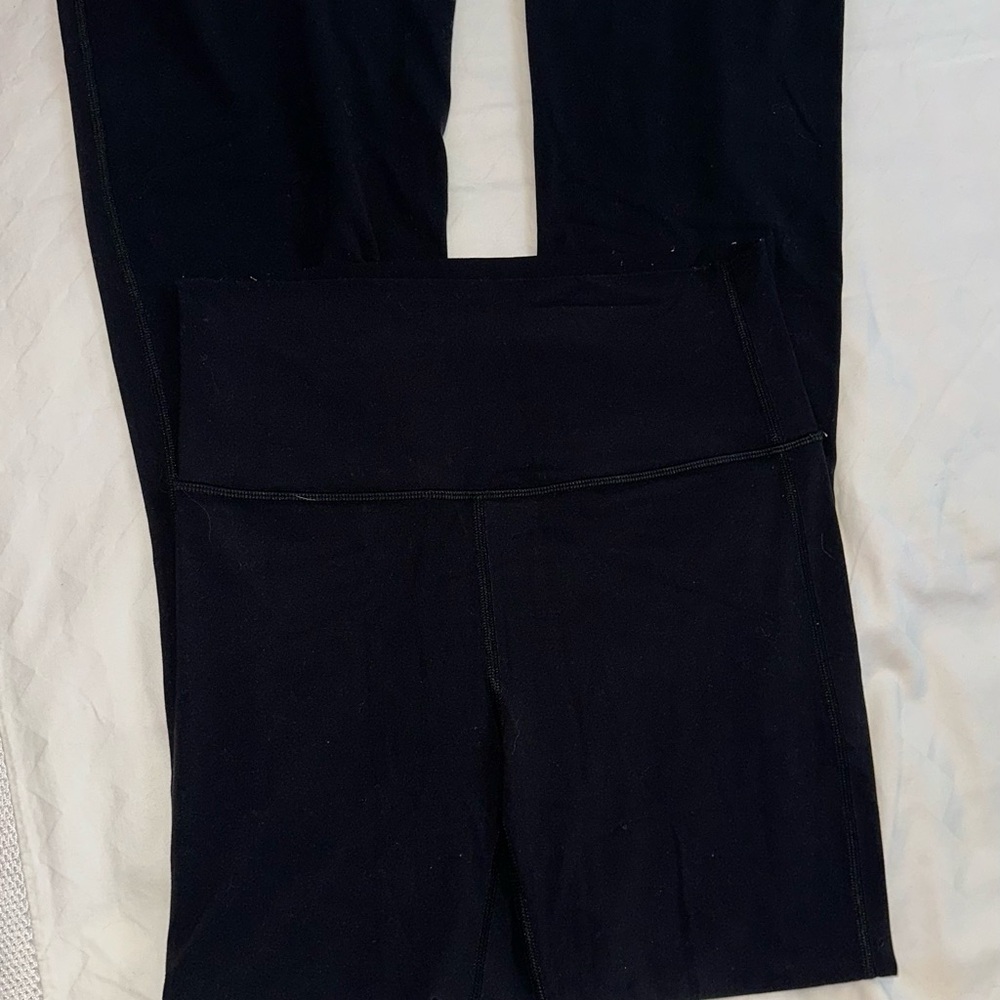 black high waisted flare leggings medium